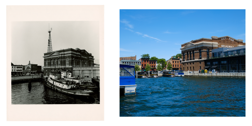 Baltimore harbor then and now